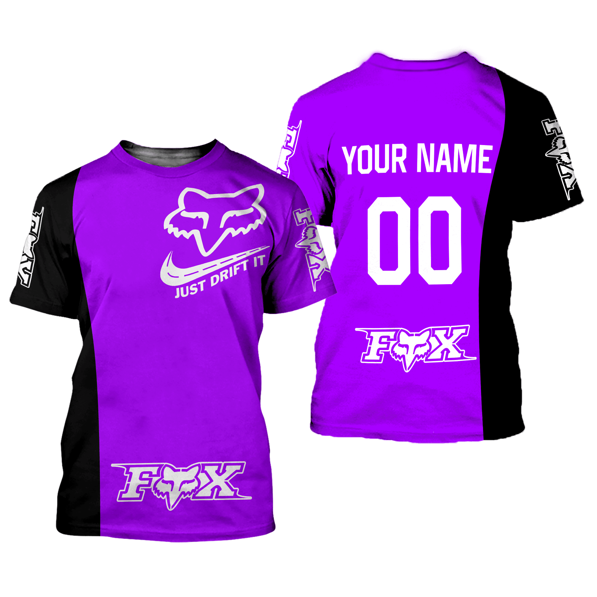 CUSTOM NAME RACING | BLACK-PURPLE | FOX RACING view 3