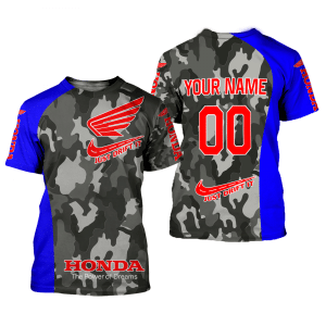 Custom name BraapGirls CUSTOM NAME RACING | BLUE CAMO | HONDA Brands for motocross girls and dirt bike riders - Brands view 1