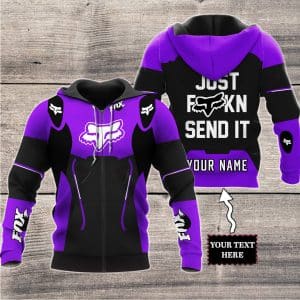 Custom name BraapGirls MOTOCROSS PERSONALIZED FX RACING V1 | COLOR PURPLE-BLACK Brands for motocross girls and dirt bike riders - Brands view 1