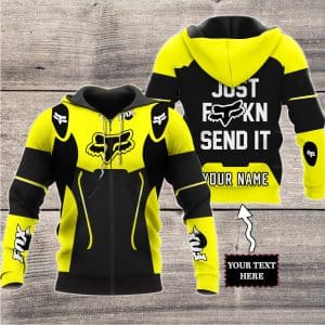 Custom name BraapGirls MOTOCROSS PERSONALIZED FX RACING V1 | COLOR YELLOW-BLACK Brands for motocross girls and dirt bike riders - Brands view 1