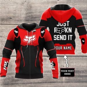 Custom name BraapGirls MOTOCROSS PERSONALIZED FX RACING V1 | COLOR RED-BLACK Brands for motocross girls and dirt bike riders - Brands view 1