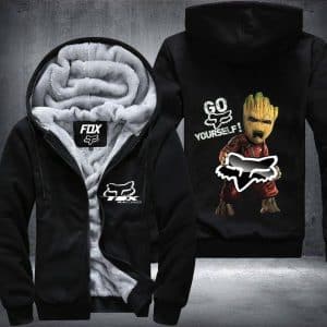 Custom name BraapGirls Gofx Groot Fleece Zip Hoodie Brands for motocross girls and dirt bike riders