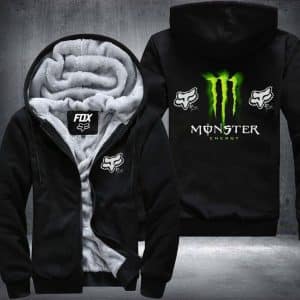 Custom name BraapGirls Fox Monster 2 Fleece Zip Hoodies Brands for motocross girls and dirt bike riders