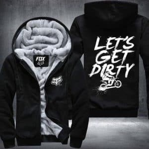 Custom name BraapGirls Let’s Get Dirty Fleece Zip Hoodies Brands for motocross girls and dirt bike riders