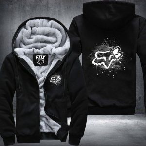 Custom name BraapGirls Fox White Fleece Zip Hoodies Brands for motocross girls and dirt bike riders