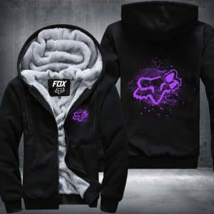 Custom name BraapGirls Fox Purple Fleece Zip Brands for motocross girls and dirt bike riders