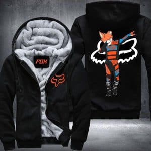 Custom name BraapGirls Dabbing Fox 2D Fleece Hoodie Brands for motocross girls and dirt bike riders