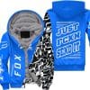 Custom name BraapGirls [PREMIUM] JUST FNKN SEND IT BLUE FLEECE HOODIE Brands for motocross girls and dirt bike riders