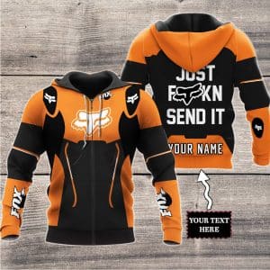 Custom name BraapGirls MOTOCROSS PERSONALIZED FX RACING V1 | COLOR ORANGE-BLACK Brands for motocross girls and dirt bike riders - Brands view 1
