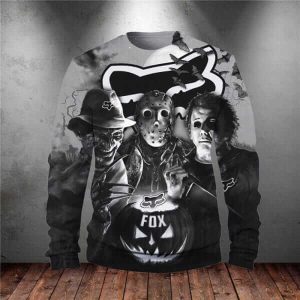 Custom name BraapGirls MEN WOMEN FOX 3D HORROR HOODIE, FOX HOODIE Brands for motocross girls and dirt bike riders - Brands view 3