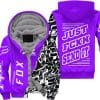 Custom name BraapGirls [PREMIUM] JUST FNKN SEND IT PURPLE FLEECE HOODIE Brands for motocross girls and dirt bike riders