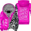 Custom name BraapGirls [PREMIUM] JUST FNKN SEND IT PINK FLEECE HOODIE Brands for motocross girls and dirt bike riders