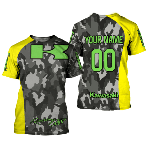 Custom name BraapGirls CUSTOM NAME RACING | YELLOW CAMO | KAWASAKI Brands for motocross girls and dirt bike riders - Brands view 1