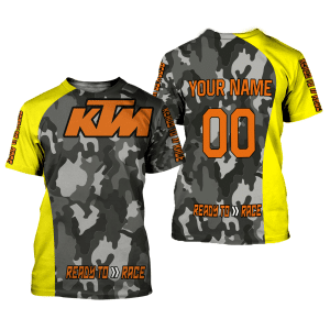 Custom name BraapGirls CUSTOM NAME RACING | YELLOW CAMO | KTM V1 Brands for motocross girls and dirt bike riders - Brands view 1