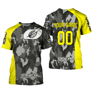 Custom name BraapGirls CUSTOM NAME RACING | YELLOW CAMO | ONEAL Brands for motocross girls and dirt bike riders - Brands view 1