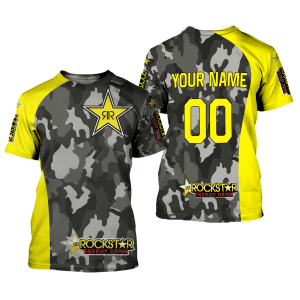 Custom name BraapGirls CUSTOM NAME RACING | YELLOW CAMO | ROCKSTAR Brands for motocross girls and dirt bike riders - Brands view 1