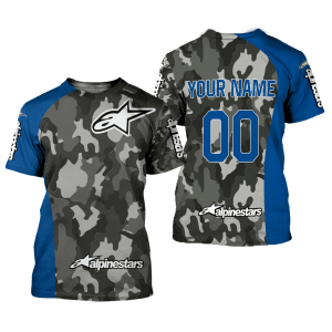 Custom name BraapGirls CUSTOM NAME RACING | BLUE CAMO | ALPINESTARS Brands for motocross girls and dirt bike riders - Brands view 1