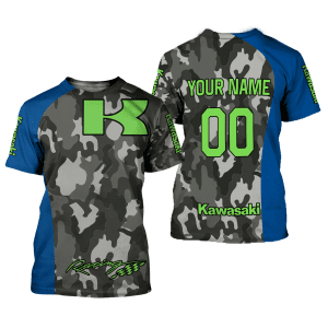 Custom name BraapGirls CUSTOM NAME RACING | BLUE CAMO | KAWASAKI Brands for motocross girls and dirt bike riders - Brands view 1
