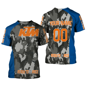 Custom name BraapGirls CUSTOM NAME RACING | BLUE CAMO | KTM V1 Brands for motocross girls and dirt bike riders - Brands view 1