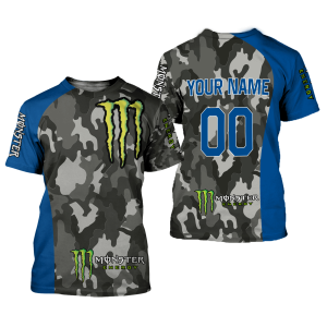 Custom name BraapGirls CUSTOM NAME RACING | BLUE CAMO | MONSTER Brands for motocross girls and dirt bike riders - Brands view 1