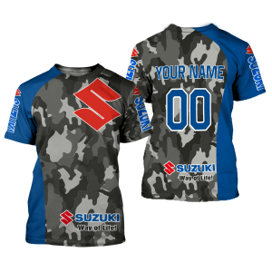 Custom name BraapGirls CUSTOM NAME RACING | BLUE CAMO | SUZUKI Brands for motocross girls and dirt bike riders - Brands view 1