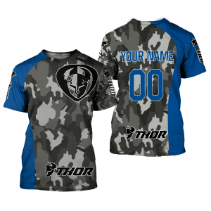 Custom name BraapGirls CUSTOM NAME RACING | BLUE CAMO | THOR Brands for motocross girls and dirt bike riders - Brands view 1