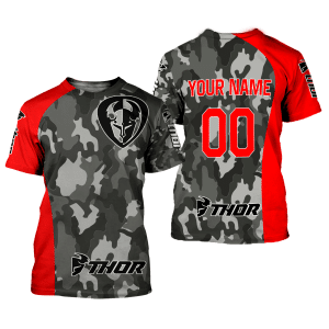 Custom name BraapGirls CUSTOM NAME RACING | RED CAMO | THOR Brands for motocross girls and dirt bike riders - Brands view 1