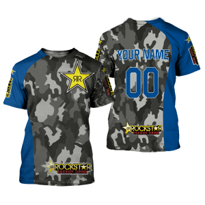 Custom name BraapGirls CUSTOM NAME RACING | BLUE CAMO | ROCKSTAR Brands for motocross girls and dirt bike riders - Brands view 1