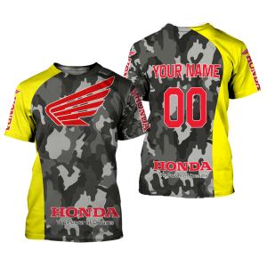 Custom name BraapGirls CUSTOM NAME RACING | YELLOW CAMO | HONDA Brands for motocross girls and dirt bike riders - Brands view 1