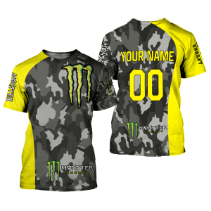 Custom name BraapGirls CUSTOM NAME RACING | YELLOW CAMO | MONSTER Brands for motocross girls and dirt bike riders - Brands view 1