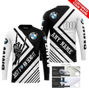 Custom name BraapGirls JUST FCKN SEND IT – BMW RACING | HOODIE & JERSEY | KID-YOUTH & ADULT BMW for motocross girls and dirt bike riders - BMW view 1