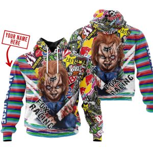 Custom name BraapGirls CHUCKY FOX RACING | HOODIE & JERSEY | KID-YOUTH & ADULT Brands for motocross girls and dirt bike riders