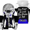 TOO FAST TO LIVE TOO YOUNG TO DIE – FLEECE HOODIE – FOX RACING – WHITE BLUE