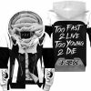 TOO FAST TO LIVE TOO YOUNG TO DIE – FLEECE HOODIE – FOX RACING – WHITE GREY