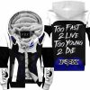 TOO FAST TO LIVE TOO YOUNG TO DIE – FLEECE HOODIE – FOX RACING – WHITE NAVY