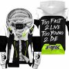 TOO FAST TO LIVE TOO YOUNG TO DIE – FLEECE HOODIE – FOX RACING – WHITE NEON