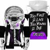 TOO FAST TO LIVE TOO YOUNG TO DIE – FLEECE HOODIE – FOX RACING – WHITE PURPLE
