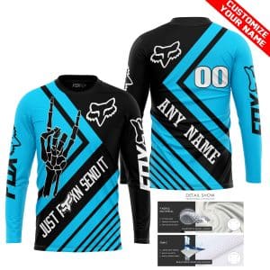 Custom name BraapGirls JUST FCKN SEND IT – FOX RACING BLU SKY | HOODIE & JERSEY | KID-YOUTH & ADULT Brands for motocross girls and dirt bike riders - Brands ...