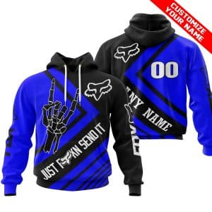 JUST FCKN SEND IT – FOX RACING BLUE | HOODIE & JERSEY | KID-YOUTH & ADULT