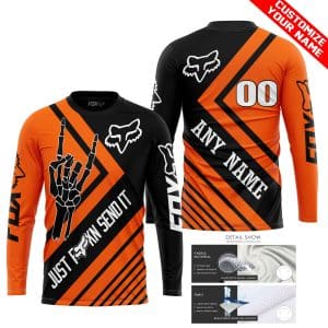 Custom name BraapGirls JUST FCKN SEND IT – FOX RACING ORANGE | HOODIE & JERSEY | KID-YOUTH & ADULT Brands for motocross girls and dirt bike riders - Brands v...