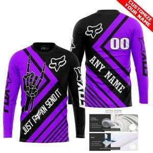 Custom name BraapGirls JUST FCKN SEND IT – FOX RACING PURPLE | HOODIE & JERSEY | KID-YOUTH & ADULT Brands for motocross girls and dirt bike riders - Brands v...