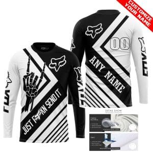 Custom name BraapGirls JUST FCKN SEND IT – FOX RACING WHITE | HOODIE & JERSEY | KID-YOUTH & ADULT Brands for motocross girls and dirt bike riders - Brands vi...