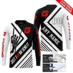 Custom name BraapGirls JUST FCKN SEND IT – GAS GAS RACING | HOODIE & JERSEY | KID-YOUTH & ADULT Brands for motocross girls and dirt bike riders - Brands view 1