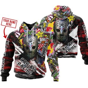 Custom name BraapGirls JASON VOORHEES CAN-AM RACING | HOODIE & JERSEY | KID-YOUTH & ADULT Brands for motocross girls and dirt bike riders