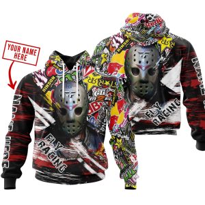 Custom name BraapGirls JASON VOORHEES FLY RACING | HOODIE & JERSEY | KID-YOUTH & ADULT Brands for motocross girls and dirt bike riders