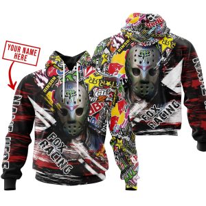 Custom name BraapGirls JASON VOORHEES FOX MONSTER RACING | HOODIE & JERSEY | KID-YOUTH & ADULT Brands for motocross girls and dirt bike riders