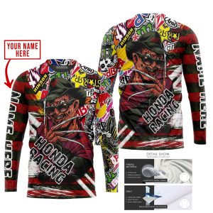 Custom name BraapGirls FREDDY KRUEGER HONDA RACING | HOODIE & JERSEY | KID-YOUTH & ADULT Brands for motocross girls and dirt bike riders - Brands view 1