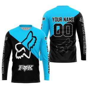 Custom name BraapGirls PREMIUM GIFT – CUSTOM NAME – FOX RACING – SKY BLUE Brands for motocross girls and dirt bike riders - Brands view 2