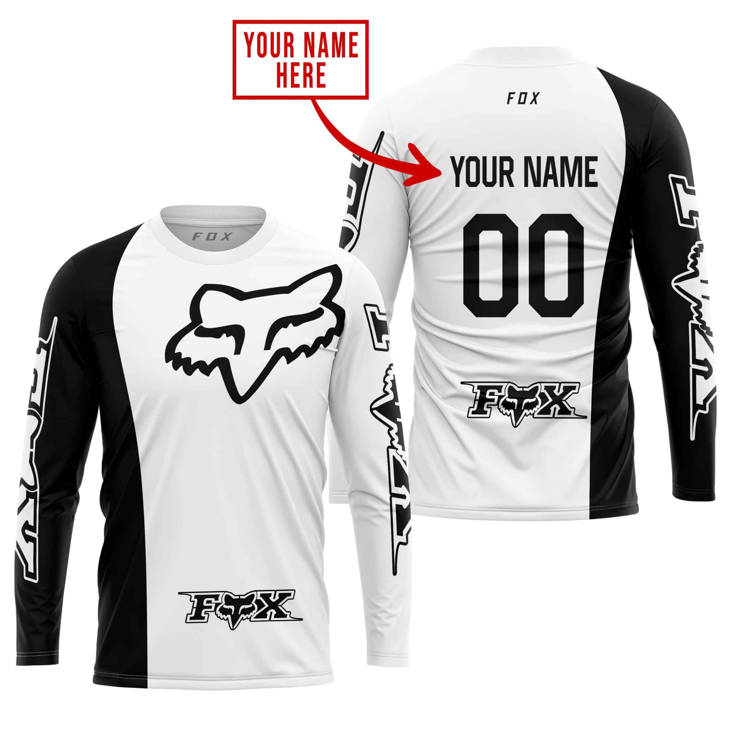 PREMIUM MX - CUSTOM NAME - FOX RACING - WHITE view 3
