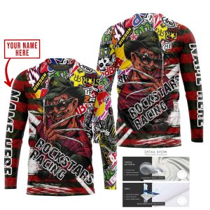 Custom name BraapGirls FREDDY KRUEGER ROCKSTARS RACING | HOODIE & JERSEY | KID-YOUTH & ADULT Brands for motocross girls and dirt bike riders - Brands view 1